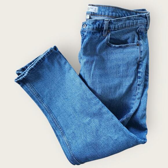 Abercrombie & Fitch Jeans Women's Sz 18R Blue The Straight Mid-Rise Curve Love - Picture 4 of 7